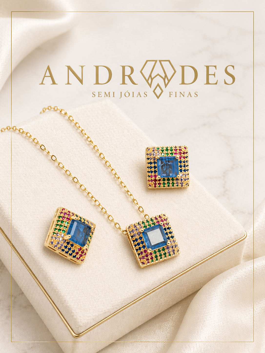 CONJUNTO CAIXA QUADRADA PEDRA LILÁS