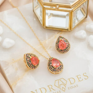Conjunto Gota Rosé com Zircônias