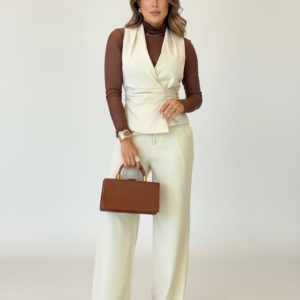 Conjunto alfaiataria envelope bege